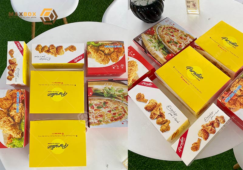 In hộp đựng gà rán, hộp pizza, hộp kimbap, hộp hotdog