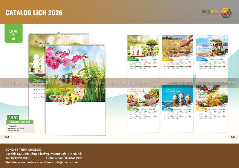 Phân loại in lịch treo tường phổ biến hiện nay