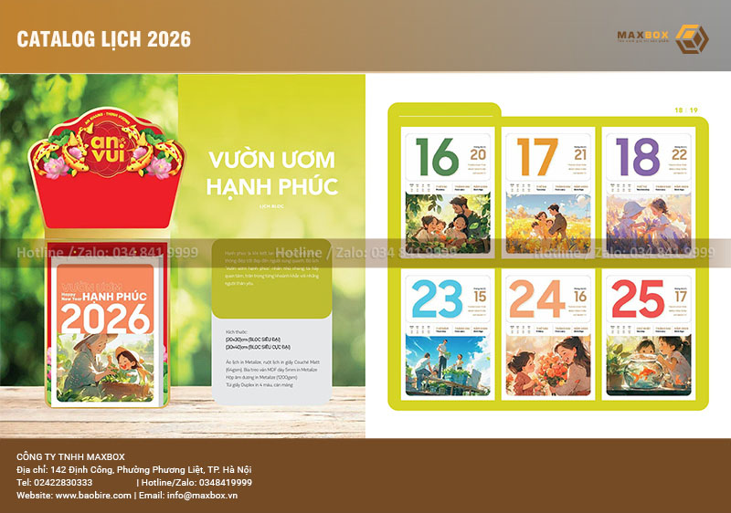 Lịch BLoc chuyên nghiệp từ khâu thiết 