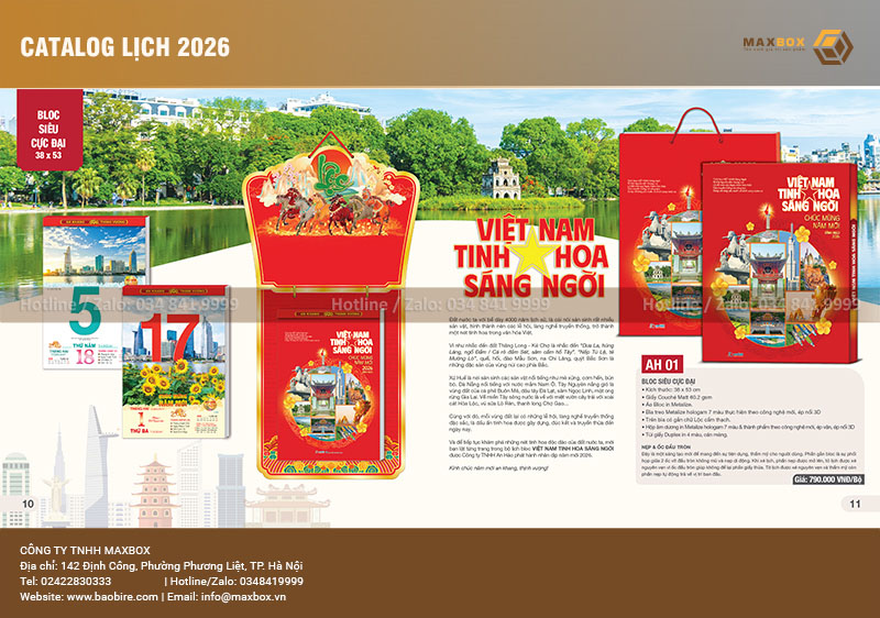 In lịch Bloc 38x53 uy tín giá rẻ