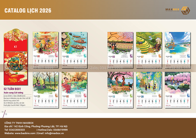 Xưởng in lịch Tết 2026 Hà Nội