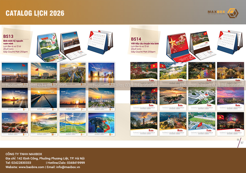 Công ty in lịch Tết để bàn 2026