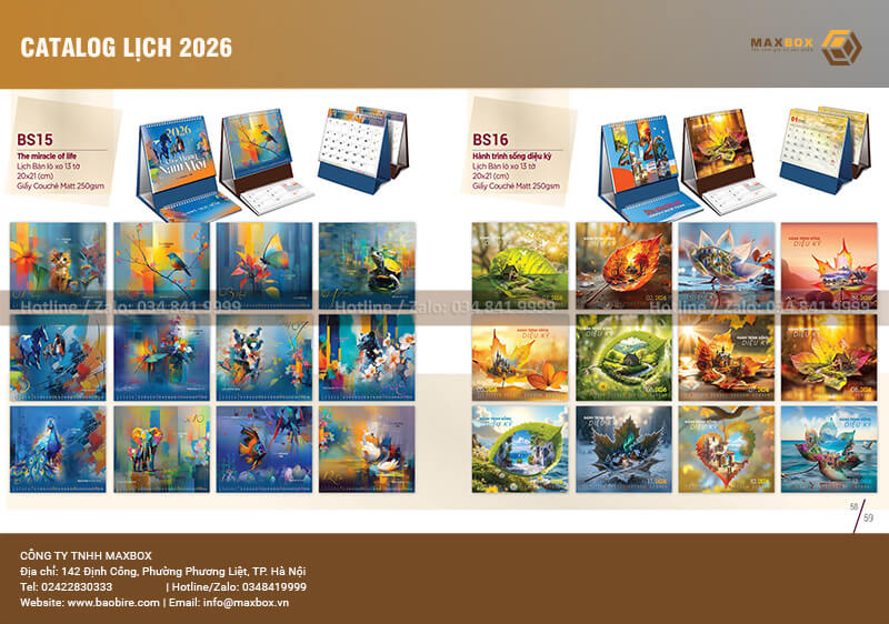 Công ty in lịch Tết để bàn 2026