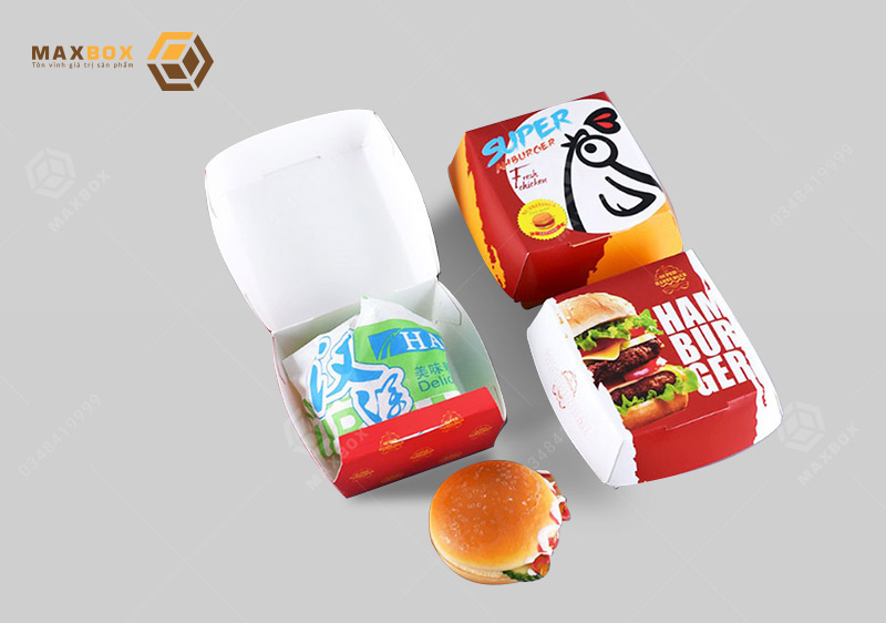 In hộp đựng burger được Maxbox đưa ra với những lợi ích