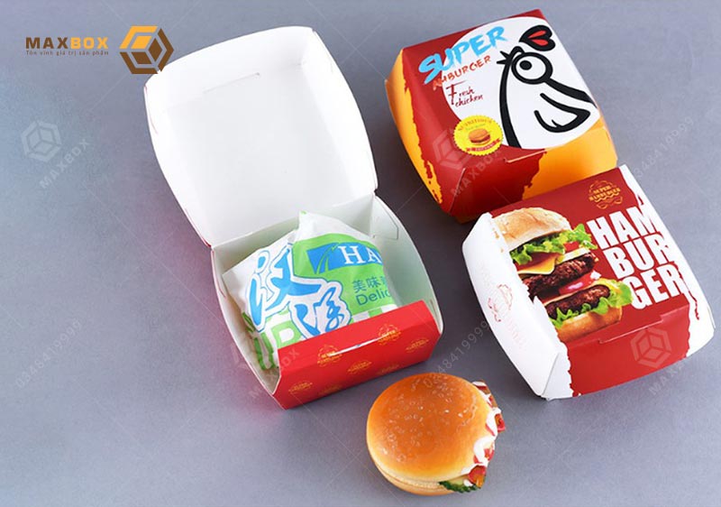 In hộp đựng burger tại Hà Nội - Maxbox in nhanh giá rẻ chất lượng