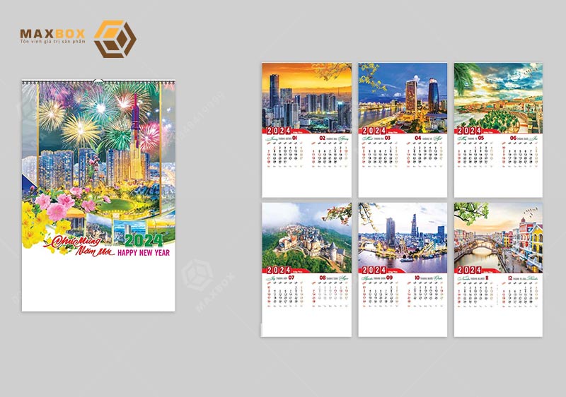 In lịch 7 tờ lò xo tại Hà Nội với nhiều mẫu mã đẹp