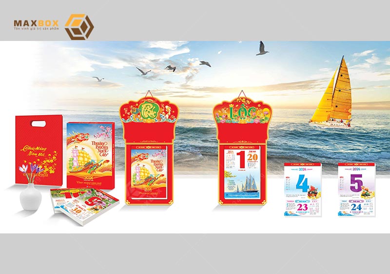Trên mỗi tờ lịch thể hiện các thông tin về ngày tháng, chú thích ngày lễ tết và trích dẫn các câu danh ngôn hay