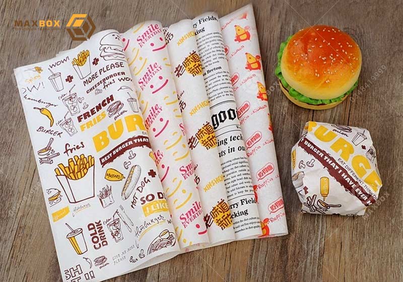 In giấy gói burger tại Hà Nội - Maxbox in ấn chuyên nghiệp
