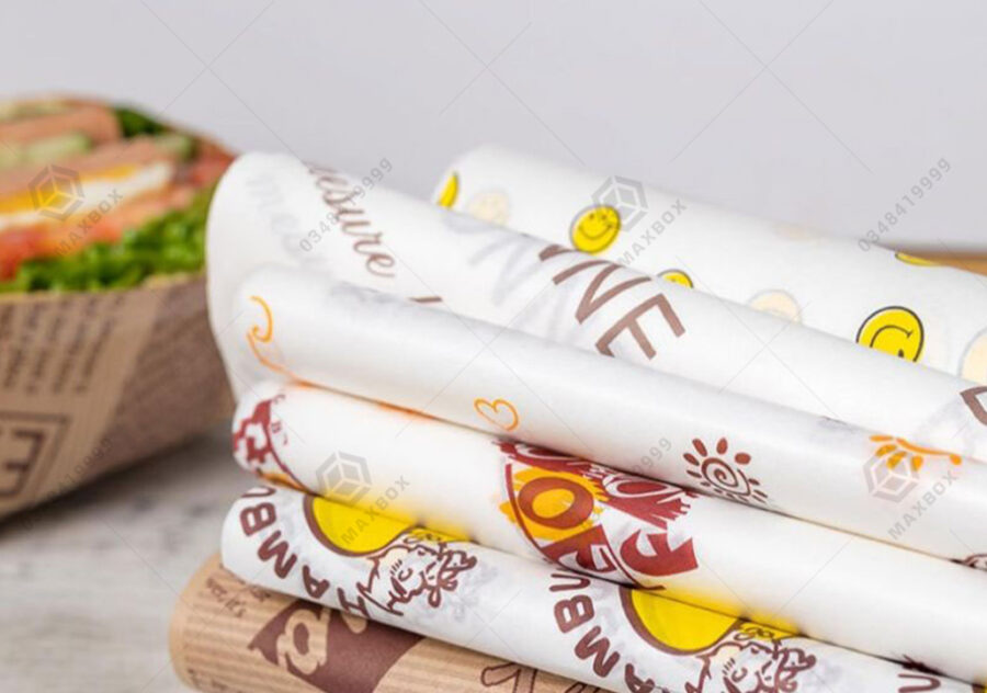In giấy bao gói thực phẩm là loại giấy nến chống dính 