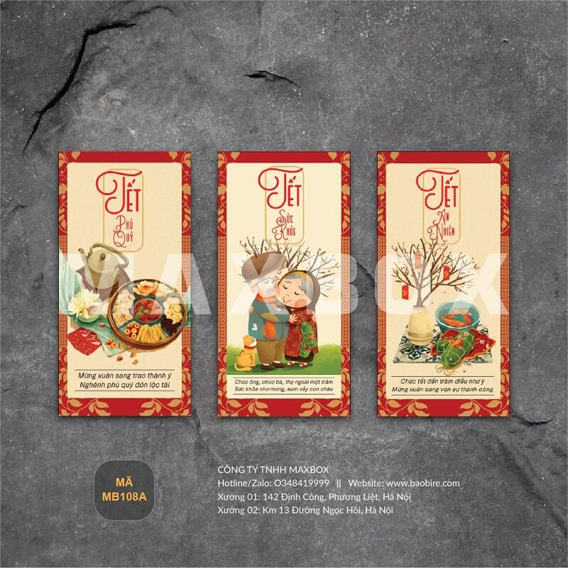 In phong bao lì xì Tết cổ truyền