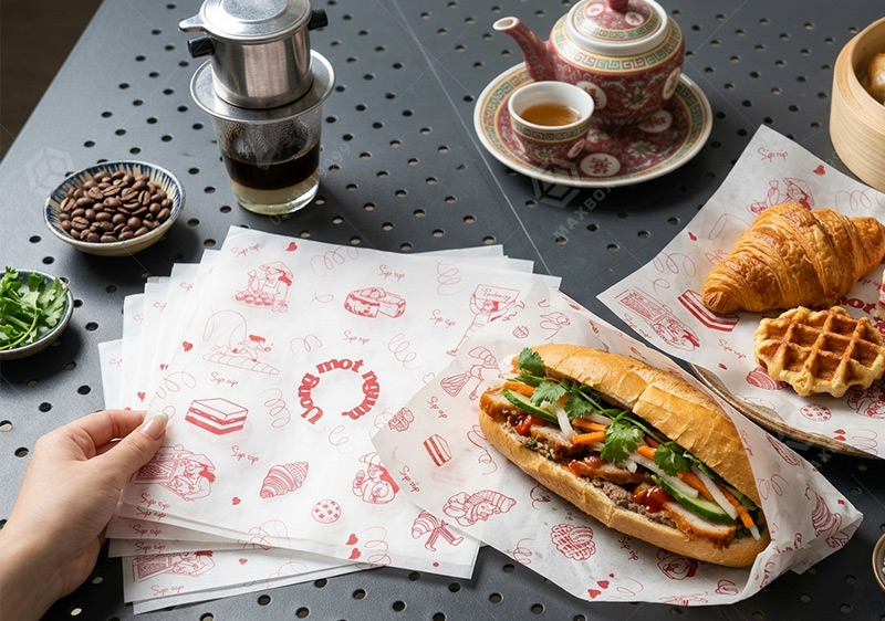 In Giấy gói bánh mì giá rẻ, sắc nét giúp tăng độ chuyên nghiệp cho thương hiệu
