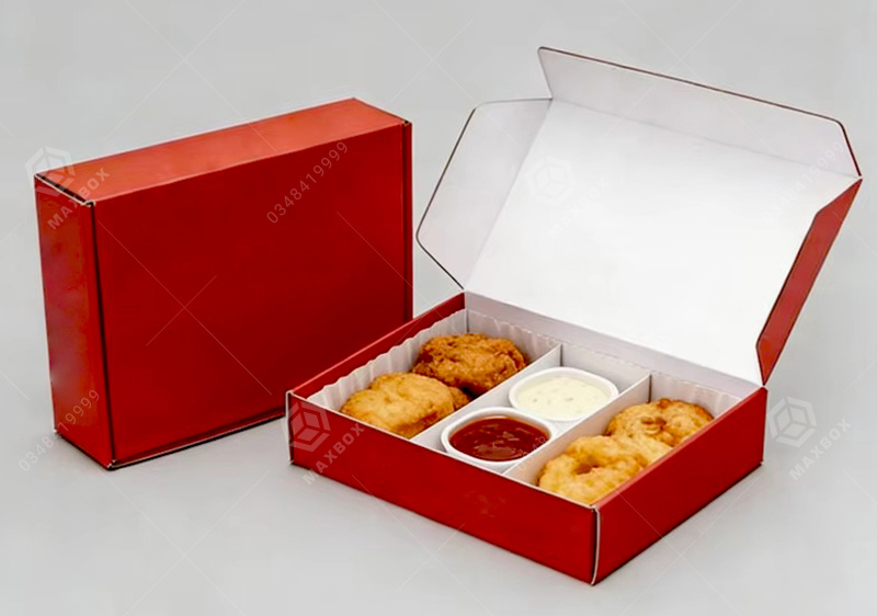 Mẫu in hộp đựng gà rán lấy ngay được nhiều thương hiệu lựa chọn 2 In hộp đựng gà rán tại Hà Nội bằng giấy thực phẩm an toàn