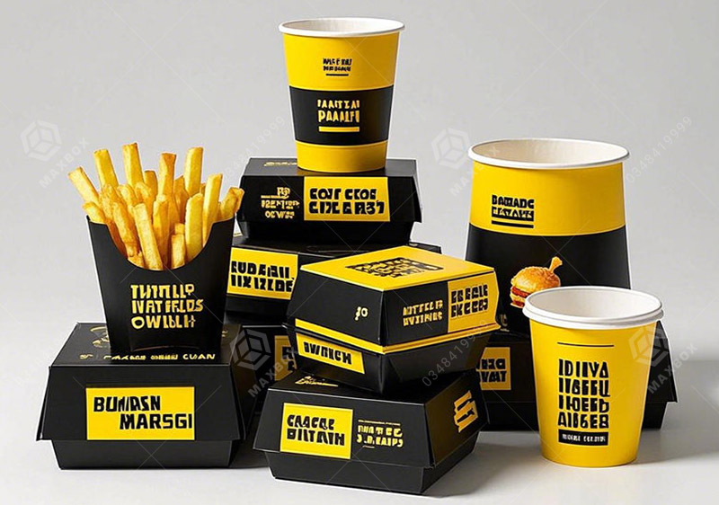 In hộp đựng burger cao cấp với chất liệu an toàn thực phẩm